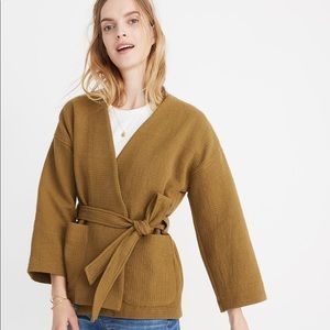 Madewell Texture & Thread Striped Wrap Jacket
